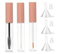 Mascara Tubes Empty Empty Mascara Tube and Wand 3PCS 10ml Lip Gloss Tubes Transparent Eyeliner Tube with Rubber Inserts and Funnels for DIY Castor Oil Style 2
