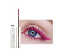 Mascara ultra fin et imperméable pour cils longs - Pinceau noir - Longue durée - Avec fibre de soie - Non agglomérant - 12 roses