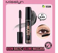 Mascara volumateur Boombastic Misslyn, noir, volume et longueur, formule lavable et superposable, facile à laver et à enlever, allongeant et volumisant pour un effet éventail complet, végétalien, maqu