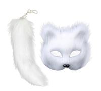 Mascarade de Cosplay de Queue d'Animal,Mascarade de Cosplay d'Animal - Ensemble de costumes pour fille pour cosplay animalier - Couvre-visage d'animal à moitié poilu pour une fête de rassemblement