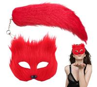 Mascarade de Cosplay de Queue d'Animal,Mascarade de Cosplay d'Animal,Ensemble de costumes pour fille pour cosplay animalier | Couvre-visage d'animal à moitié poilu pour une fête de rassemblement