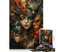 Mascarade des Visages Puzzle de 1000 pièces pour Adultes Entraînement cognitif Jeu d'intérieur Construction de Motifs 38x52cm