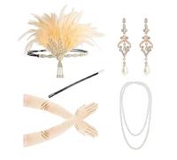 Mascarade Plume Coiffe Rétro Bandeau Fête Festive Cheveux Accessoires Ensemble, Set 1, Taille Unique