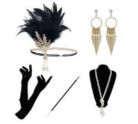 Mascarade Plume Coiffe Rétro Hairband Party Festive Cheveux Accessoires Ensemble, Set 3, Taille Unique