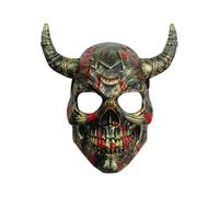Mascarades Tête de mort de démon diable pour Halloween, bal masqué, cornes de diable, costume d'Halloween, bloodstain vintage g, taille unique
