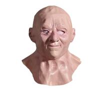 Maschera in Lattice da Vecchio per Halloween - Copricapo Realistico Uomo Anziano - Maschera Spaventosa in Latticee - Costume Horror per Feste, Carnevale e Cosplay