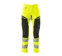 Mascot Accelerate Safe Ultimate 19479-711-1709 Pantalon stretch imperméable bicolore avec poches aux genoux Jaune/noir Taille 82C48