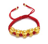Mascot Five Fortunes en Cow Bracelet avec Cordon Rouge Bœuf Chinois Tradition du Nouvel An Zod