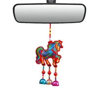 Mascot Ornament - Cotton, 13.39x4.33in Embroidered Home Decor Chinese New Year Design | Tassel and Bell Hanging Festive Horse Pendant Wall Hanging, Holiday Charm for Home Decor, Living Room