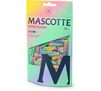 Mascotte Bright Colors Activ Tips Charbon | 1 sachet de 50 filtres | Premium filtres à charbon actif ø6mm | Pour encore plus de confort de rotation | Filtre de 27 mm de longueur