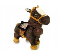 Mascotte cheval interactive avec cheval brun et crinière claire et musique