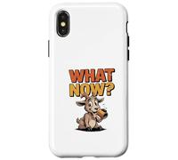 Mascotte de chèvre Humoristique : What Now? Coque pour iPhone X/XS
