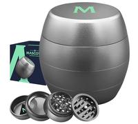 Mascotte® Design Grinder en Aluminium | Moulin a epices pour herbes et tabac | Effriteuse compact de 4 cm de diamètre | Ensemble de 4 pièces avec grattoir à pollen
