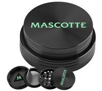 Mascotte® Design Grinder en Aluminium | Moulin a epices pour herbes et tabac | Effriteuse compact de 4 cm de diamètre | Ensemble de 4 pièces avec grattoir à pollen