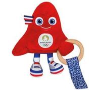 Mascotte Doudou et Compagnie Hochet avec anneau bois JO Paris 2024 Multicolore G