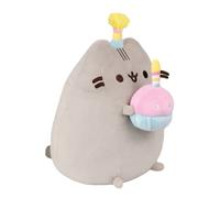 Mascotte en peluche - Pusheen - 24 cm - Chapeau d'anniversaire - Gâteau coloré - Douceur exceptionnelle