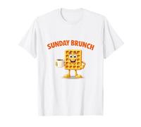 Mascotte gaufrée rétro de Dessin animé du Dimanche Brunch drôle Gourmand T-Shirt