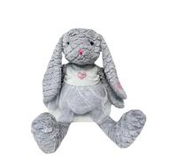 Mascotte lapin Rose 32 cm gris