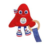 Mascotte Officielle des Jeux Olympiques et Paralympiques de Paris 2024, Doudou Hochet Phryge avec anneau en bois, Dès la naissance, 17 cm, JO2423