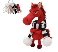 Mascotte Porte-Bonheur de l'Année du Cheval, Pendentif en Peluche Cheval, Cadeau de Bonne Chance pour Le Nouvel an 2026, Symbole de Richesse, de Force, de Courage et de Protection (Rouge)
