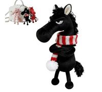 Mascotte Porte-Bonheur de l'Année du Cheval, Pendentif en Peluche Cheval, Cadeau de Bonne Chance pour Le Nouvel an 2026, Symbole de Richesse, de Force, de Courage et de Protection (Noir)