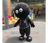 Mascotte Redbrokoly De Boule De Pétanque Noire Personnage Déguisement Habillé D'une Barboteuse Et De Porte-Clés Multicolore