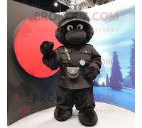 Mascotte Redbrokoly De Personnage De Commando Noir Habillé D'une Culotte Et De Porte-Monnaie Multicolore