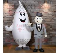 Mascotte Redbrokoly De Personnage De Poire Argentée Habillée D'une Robe Fourreau Et De Cravates Multicolore