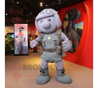 Mascotte Redbrokoly De Personnage Gris Commando Habillé D'une Mini Jupe Et De Porte-Clés Multicolore