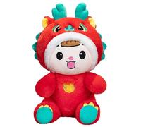 Mascottes Dragon Rouges en Peluche Colorful Dragon Toy De Nouvel an Traditionnel Et Décoration Intérieure du Nouvel an