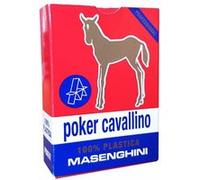 Masenghini CAVALLINO - Jeu de 55 cartes 100% plastique - Format Poker XL - 4 index standards