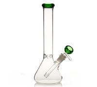 Masenyee 10inch Bong for Smoking with 14.5mm Bowl and Kickhole, Water Pipe Glass Bongs Hookah Smoking-Moss Green