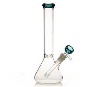 Masenyee 10inch Bong for Smoking with 14.5mm Bowl and Kickhole, Water Pipe Glass Bongs Hookah Smoking-Lake Green
