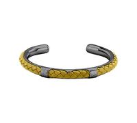 MASERATI Bracelet Bangle Homme, Acier, Cuir Jaune, Collection LEATHER - JM226AVE39