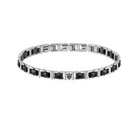 MASERATI BRACELET BLK CERAMIC LOGO 100% Edelstahl silber