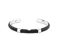 Maserati Bracelet Homme, Acier, Cuir, Tressé, Collection LEATHER, Bangle