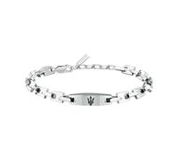Maserati Bracelet homme en acier, collection ICONIC, tridente, idées cadeaux petit ami, ami, papa, Taglia Unica, Acier inoxydable, Pas de gemme