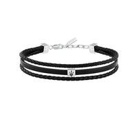 MASERATI Bracelet homme en acier, cuir recyclé, collection RECYCLED LEATHER, tressé