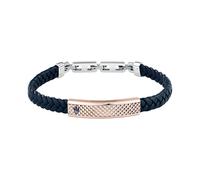 Maserati Bracelet Homme en Acier et Cuir Recyclé, Collecion RECYCLED LEATHER, tressé