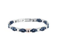 Maserati Ceramic Bracelet Homme Chaîne | Acier, Bleu, Argent, Taille 19 + 3 cm