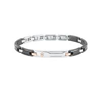 Maserati Ceramic Bracelet Homme Chaîne | Acier, Noir, Argent, Taille 18.5 cm