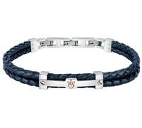 Maserati JM422AVE10 Bracelet homme bleu cuir/acier inoxydable