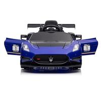 Maserati MC20 GT2 Voiture électrique pour enfant, 12 V, 4 moteurs, roues en caoutchouc, siège cuir, bleu