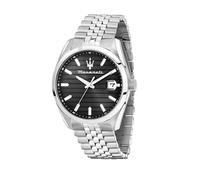 Maserati Montre Homme, Heure, Date, Analogique, 43 mm, Collection ATTRAZIONE, Rayures Horizontales