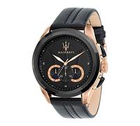 Maserati Montre pour Homme, Collection Traguardo, Mouvement à Quartz, chronographe, en Acier et Cuir - R8871612025