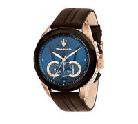 Maserati Montre pour Homme, Collection Traguardo, Mouvement à Quartz, chronographe, en Acier et Cuir - R8871612024
