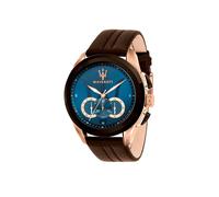 Maserati Montre Homme Traguardo R8871612024 Chrono cuir brun bleu étanche 100 m