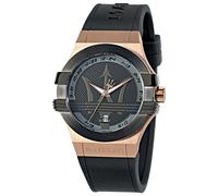 Maserati Potenza MAW0001GSK or rose noir silicone bracelet montre hommes NOUVEAU