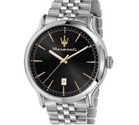 Maserati Montre Epoca R8853118024 - 42 mm, cadran noir, quartz, bracelet acier argenté Homme