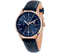 Maserati Montre Homme, Chronographe, Analogique, 42 mm, Bracelet en Cuir, Collection SORPASSO - R8871624009